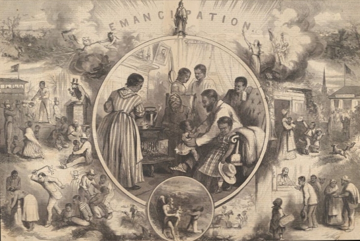 scenes depicting slavery and emancipation